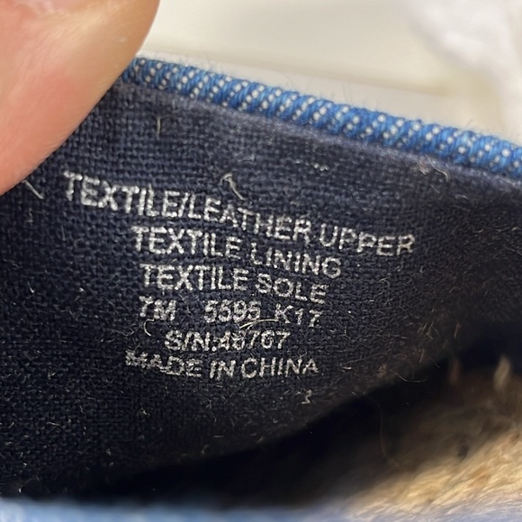 Tory Burch Denim Chambray Navy Leather Color Block Espadrille Flats. - Picture 15 of 15